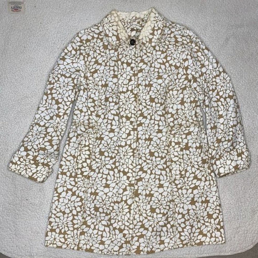 Eddie Bauer Mid Length Floral Trench Coat: Size Large